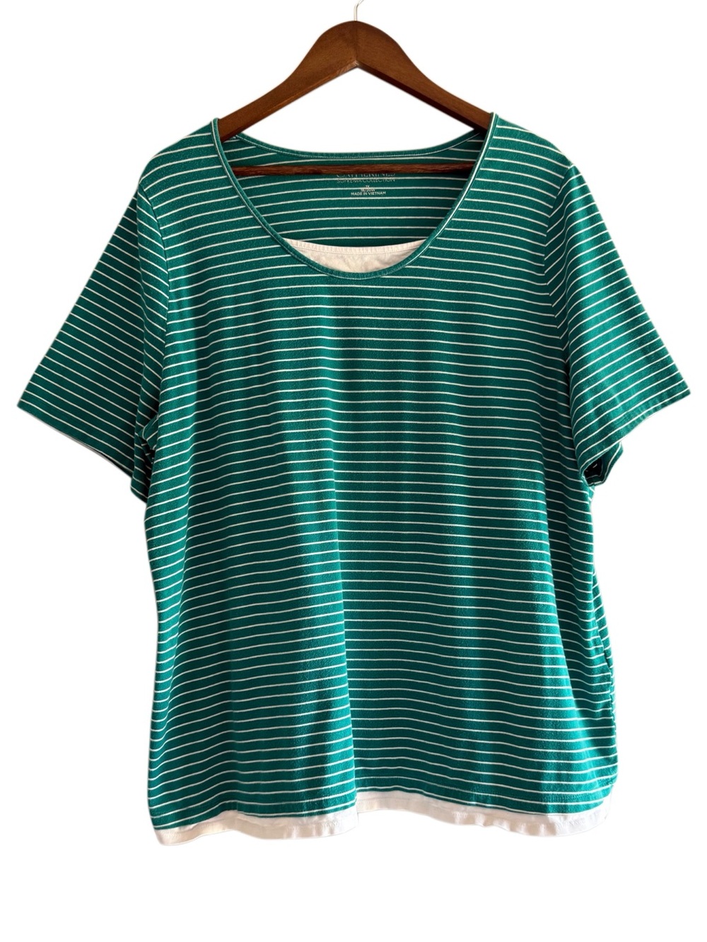 Catherines Suprema Collection Knit Top Tee Shirt‎ Soft Comfort Striped 1X 18/20W
